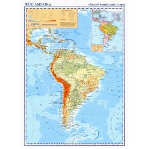 Jižní Amerika – příruční obecně zeměpisná mapa