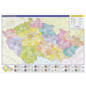 Česko – nástěnná administrativní mapa