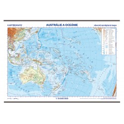 Austrálie a Oceánie – školní nástěnná obecně zeměpisná mapa