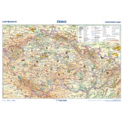 Česko vlastivědná / obrysová mapa