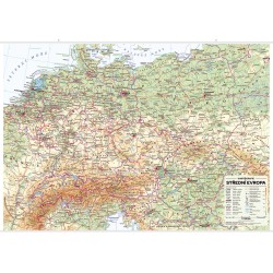 Střední Evropa - nástěnná obecně zeměpisná mapa 99 x 70 cm