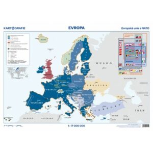 Evropa - Evropská unie a NATO - příruční mapa