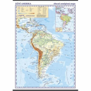 Jižní Amerika – školní nástěnná fyzická mapa