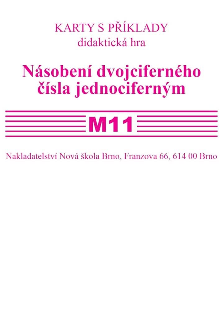 Sada kartiček M11 - násobení dvojciferného čísla jednociferným