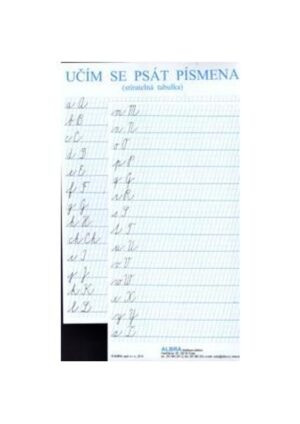 Učím se psát písmena - stíratelná tabulka A4 /psací písmo, velká a malá abc/