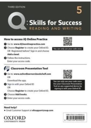 Q: Skills for Success Third Edition 5 Reading & Writing Teacher's Access Card