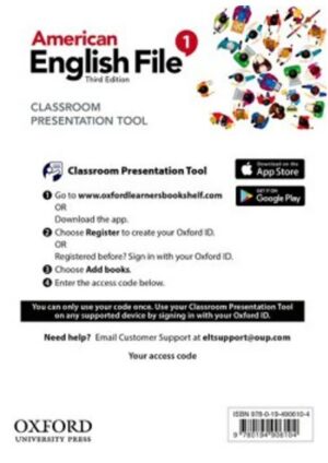 American English File Third Edition Level 1: Classroom Presentation Tool (Access Code Card