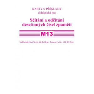 Sada kartiček M13 - sčítání a odčítání desetinných čísel zpaměti