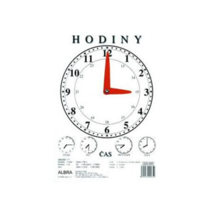 Hodiny školní - černobílé, lamino