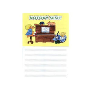 Notový sešit (obrázek: pianino)